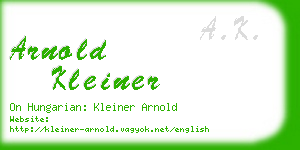 arnold kleiner business card